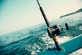 Fishing trolling tuna with a boat in the Andaman Sea, Thai Royalty Free Stock Photo
