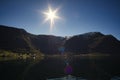 fishing vacation in selje norway. a paradise for anglers and nature lovers Royalty Free Stock Photo