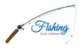 Fishing vector logo design template. Royalty Free Stock Photo