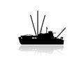 Fishing vessel boat silhouette Royalty Free Stock Photo