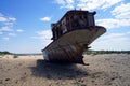 Decaying Aral Sea fishing vessel at Moynaq, Uzbekistan