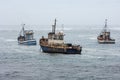 Fishing vessels during bad weather at sea