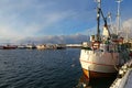 Fishing vessels in harbor of Vardo, Norway