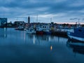 Evening blue over the port.