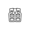 Fishing vest line icon