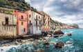 Fishing village with abandoned houses in Italy, Scilla, Calabria Royalty Free Stock Photo