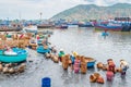 Fishing village along the coastline of Vietnam