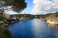 Fishing village Cala Figuera bay panorama and Mediterranean Sea, Majorca Royalty Free Stock Photo