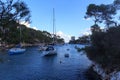 Fishing village Cala Figuera bay panorama and Mediterranean Sea, Majorca Royalty Free Stock Photo