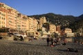 The fishing village of Camogli and the beach, Gulf of Paradise, Portofino National Park, Genova, Liguria, Italy Royalty Free Stock Photo