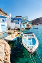 Fishing village of Firopotamos on Milos island Royalty Free Stock Photo