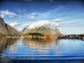 Fishing Village, Fjord Landscape, Norway Royalty Free Stock Photo