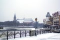 Fishing Village and Kant s Cathedral. Kaliningrad. Russia. Royalty Free Stock Photo