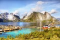 Mountains and Fjord Landscape, Norway Royalty Free Stock Photo