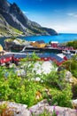 Fishing village Nusfjord on Lofoten Islands in Norway Royalty Free Stock Photo