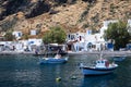 The Fishing Village at Therasia on the island of Santorini in the Cyclades island in Greece. Royalty Free Stock Photo