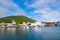 Fishing Village Town of Husavik with Church in Iceland Royalty Free Stock Photo