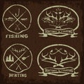 fishing vintage emblems set