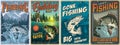 Fishing vintage posters collection