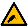 Fishing Warning Raster Icon Flat Illustration