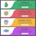 Fishing web banner templates set