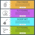 Fishing web banner templates set Royalty Free Stock Photo