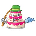 Fishing wedding cake in a cartoon fridge Royalty Free Stock Photo
