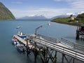 Fishing wharf on Lyngenfjord Royalty Free Stock Photo