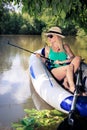 Fishing woman Royalty Free Stock Photo