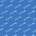Fishing word seamless pattern isolated on color background Royalty Free Stock Photo