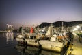 Fishingboats moored Nampo Port Jagalchi Fish Market Busan Royalty Free Stock Photo