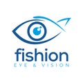 Fishion eye and vision logo, abstract eye with shape fish vector