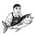 fishmonger Cartoon illustration Royalty Free Stock Photo