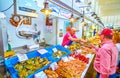 The fishmonger offers fresh oysters, Cadiz, Spain