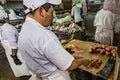 Fishmonger at the Paloquemao Market, Bogota Colombia Royalty Free Stock Photo