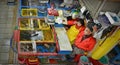 Fishmongers at Jagalchi fish market. Busan, South Korea Royalty Free Stock Photo