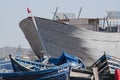 a fishng boat under construction