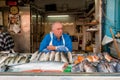 Fishnonger stall at market, Jerusalem