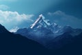 Fishtail or Machapuchare blue layered mountain in Annapurna Nepal Generative AI
