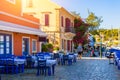 Fiskardo village, Kefalonia island, Greece. Fiscardo on the Island of Kefalonia in Greece. The holiday destination. Beautiful Royalty Free Stock Photo