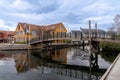 Fiskebrygga in Kristiansand, beautiful colorful houses, Norway