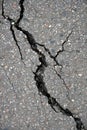 Fissure in asphalt