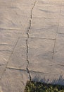 Fissured stamped concrete pavement outdoor, appearance colors and textures of paving slate stone tile on cement Royalty Free Stock Photo