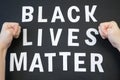 fist beats on words black lives matter Royalty Free Stock Photo