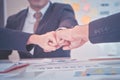 Fist bump in business meeting for team concept Royalty Free Stock Photo