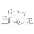 Fist bump of businessman vector illustration sketch doodle hand drawn with black lines isolated on white background Royalty Free Stock Photo