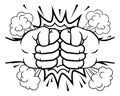 Fist Bump Explosion Hands Punch Cartoon