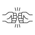 Fist bump. Friendship sign.