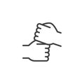 Fist Bump hands line icon Royalty Free Stock Photo