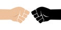 Fist bump icon The concept of power and conflict, competition, Team work, partnership, friendship, struggle. hands clenched fist